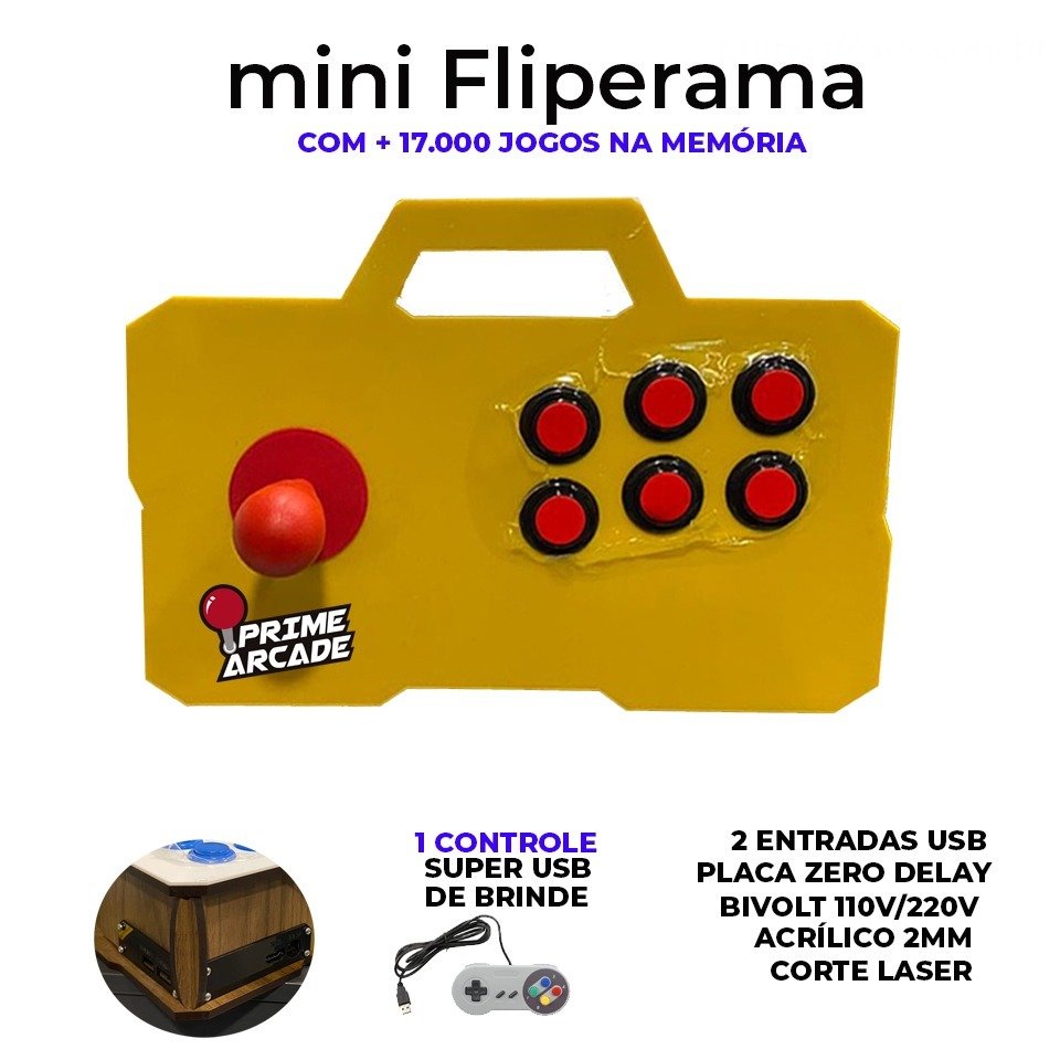 Mini Fliperama -21Mil Jogos (Frete Grátis) – Prime Arcade
